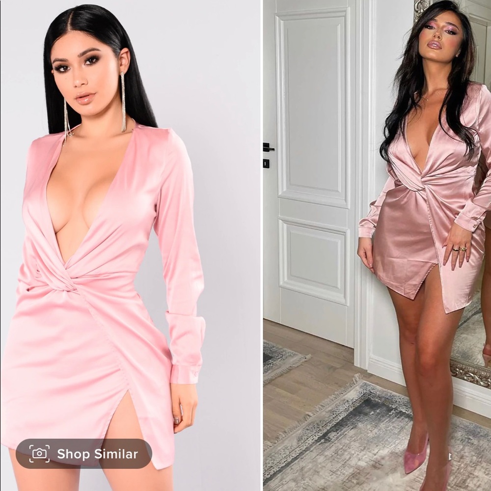 Womens fashion nova sugar free dress color blush sz large nwt